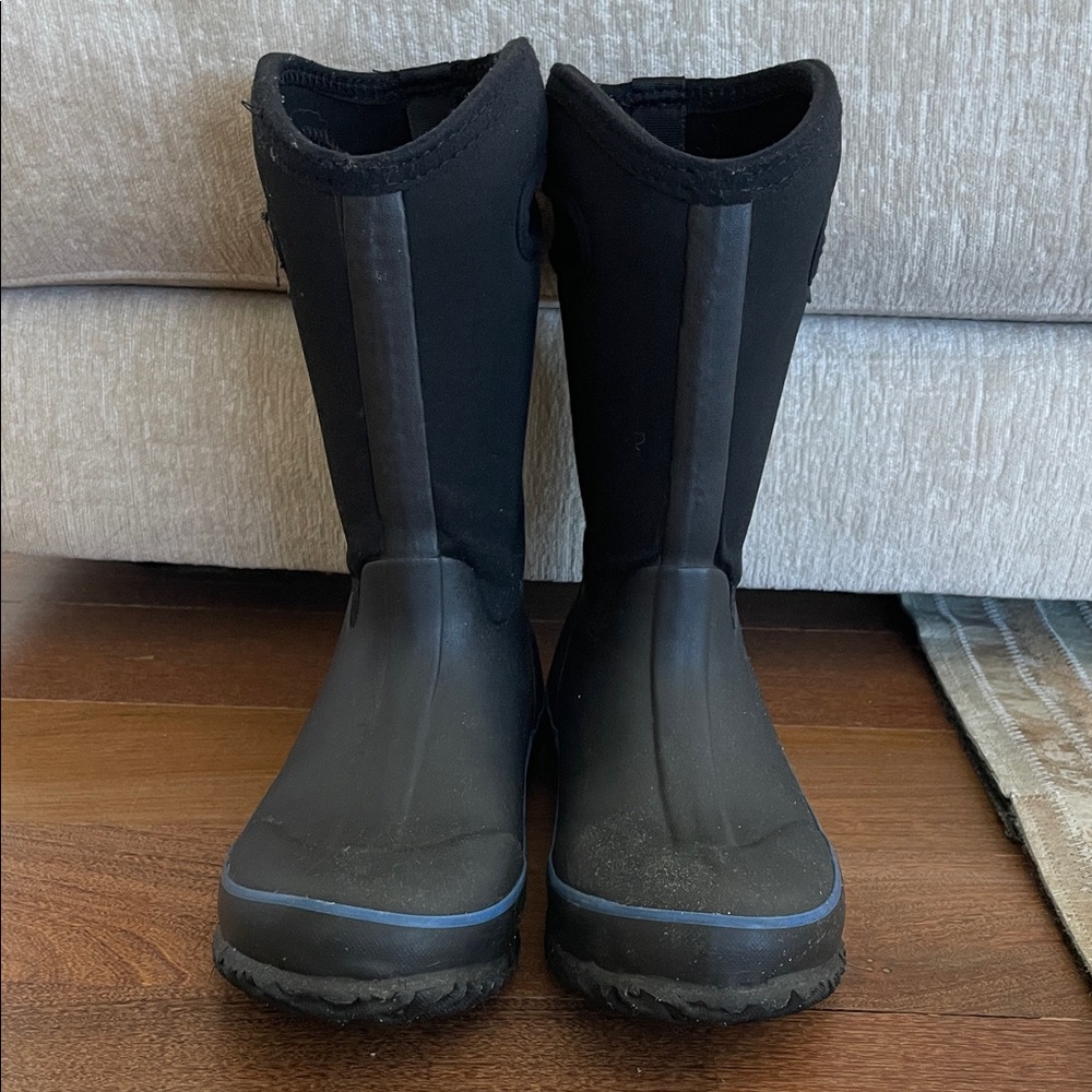 Kids Black Waterproof Boots